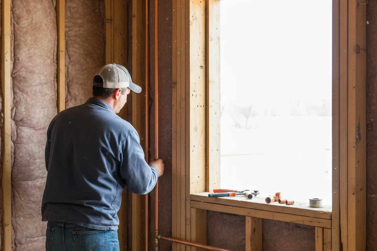 Licensed plumber running new copper supply lines in a Monticello home